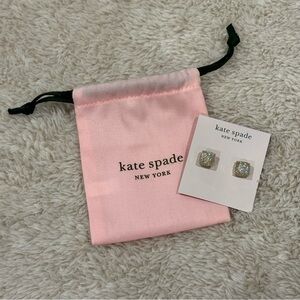 NWT kate spade glitter square stud earrings